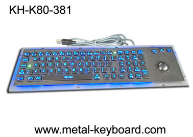 SS Industrial Metal Computer Keyboard With Trackball , Standard USB Or PS2 Output Support