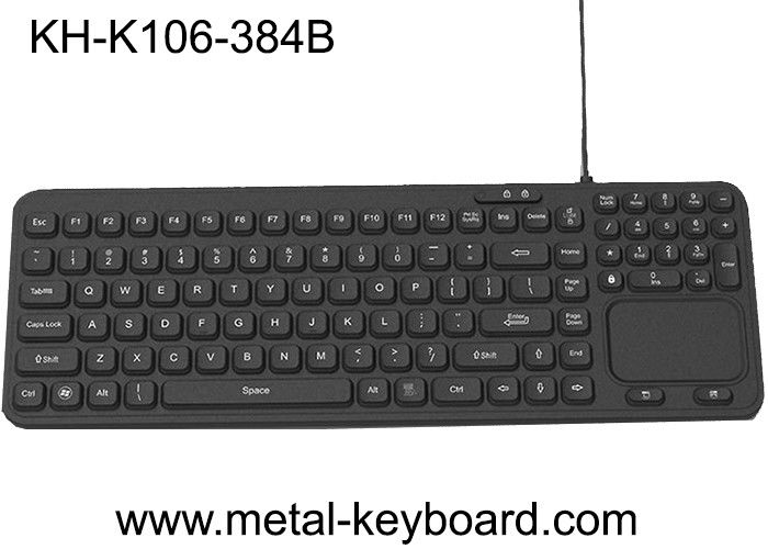 प्लास्टिक ट्रैकबॉल के साथ बीहड़ औद्योगिक सिलिकॉन रबर कीबोर्ड 106 कुंजी