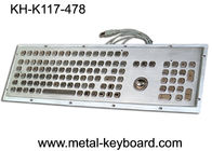ट्रैकबॉल के साथ स्टेनलेस स्टील औद्योगिक कंप्यूटर कीबोर्ड, धूल प्रूफ कीबोर्ड