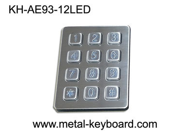 Self - service Kiosk  Digital Metal keypad Vandal Proof 12 Keys 3x4