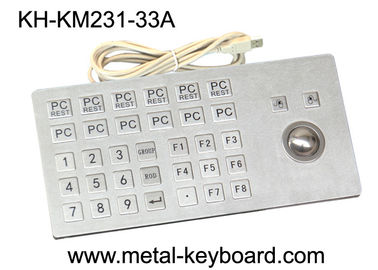 Metal Panel Mount Self-service Kiosk Keyboard with Rugged Trackball
