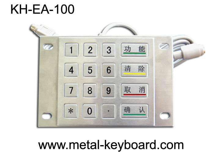 Vandal Proof Stainless Steel Kiosk Numeric Keypad for PC with 16 Keys